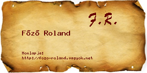 Főző Roland névjegykártya